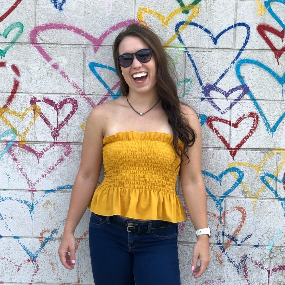 Super Stretchy Yellow Tube Top